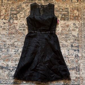 Express Black Midi Dress with Bow Detail
